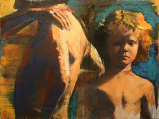 Martha-Wade_outside2, figurative paintings, young men