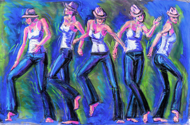 colorful pastel drawing jazz dancer