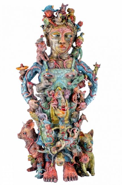 Janis Mars Wunderlich, abstract figurative ceramics, ceramic figure sculpture, figurative fine art ceramic sculpture, art figuratif, human form, human art