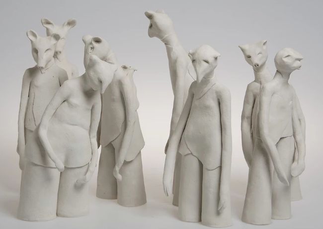 Victoria Pitel, abstract figurative ceramics, ceramic figure sculpture, figurative fine art ceramic sculpture, art figuratif, human form, human ar